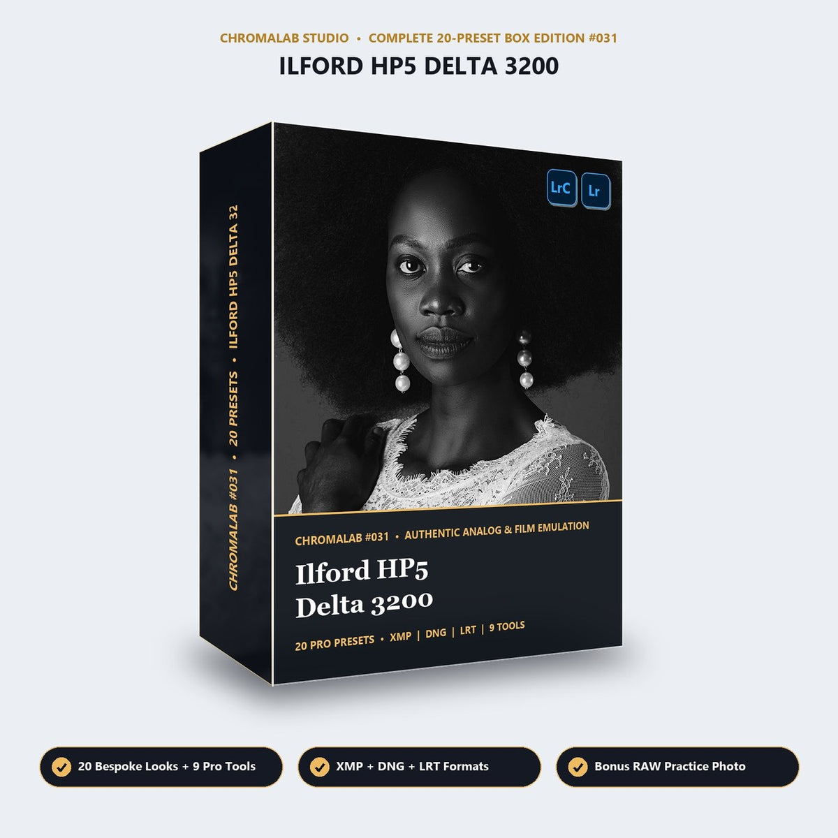Ilford HP5 Delta 3200 - 3D Software Box