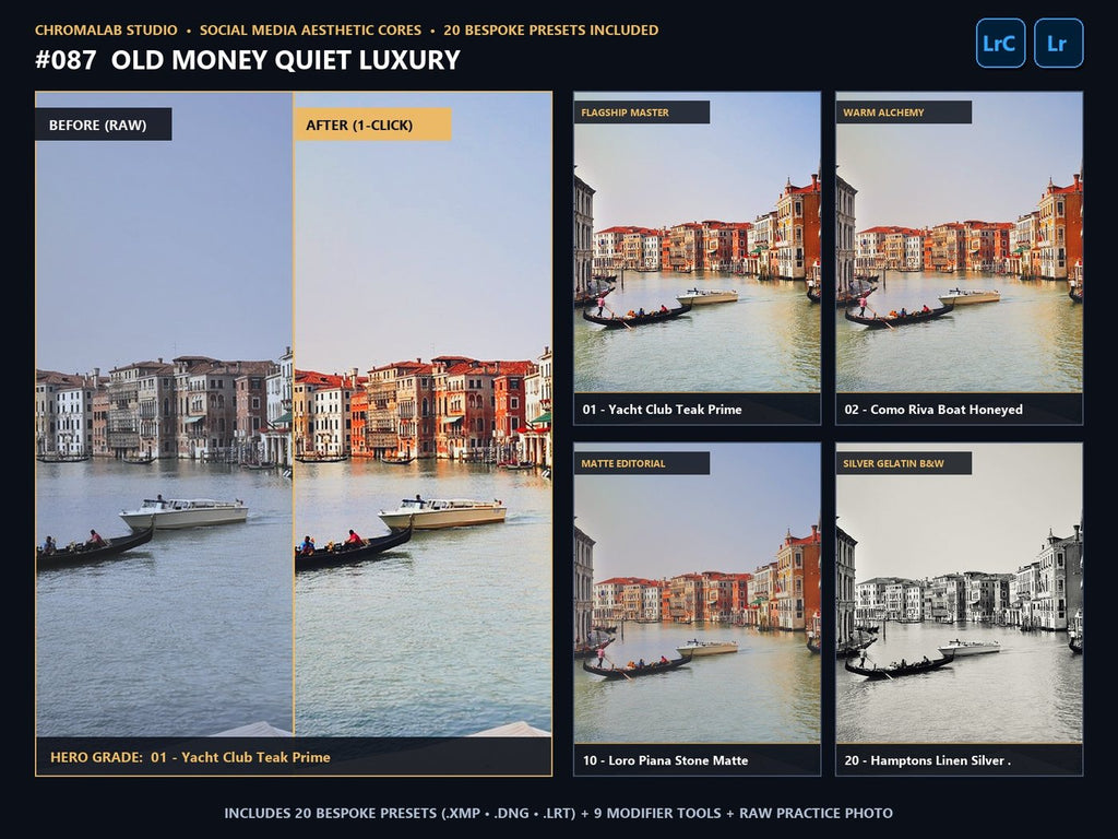 Old Money Quiet Luxury - 20-Preset Lookbook & Before/After