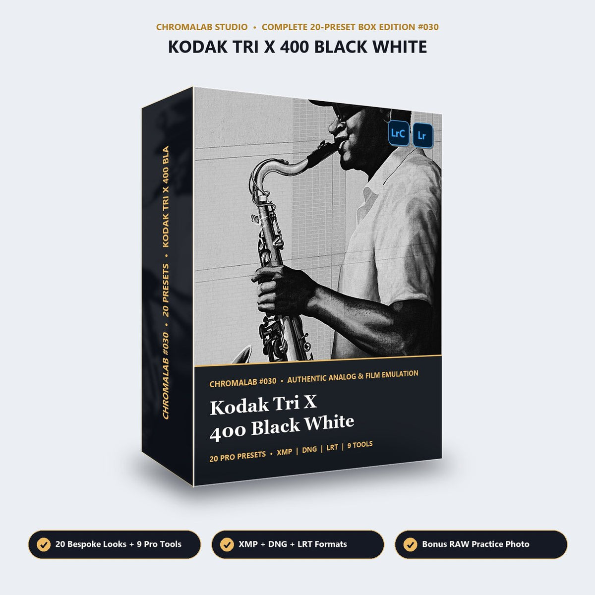 Kodak Tri X 400 Black White - 3D Software Box