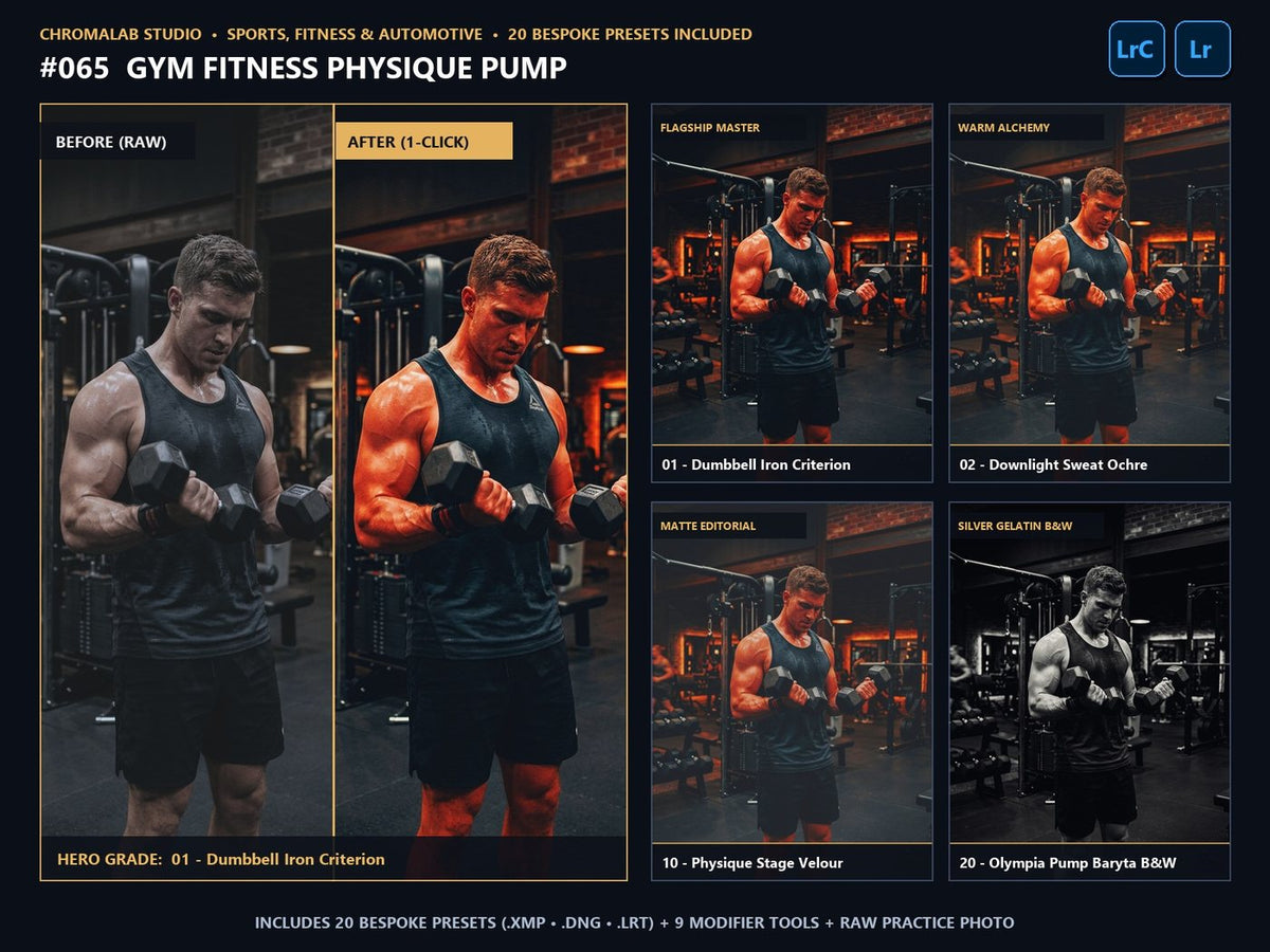 Gym Fitness Physique Pump - 20-Preset Lookbook & Before/After