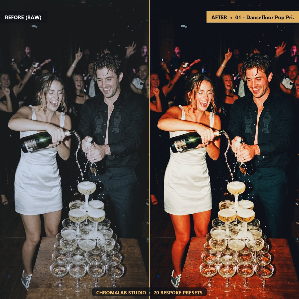 35mm Direct Flash Reception - Before & After Split