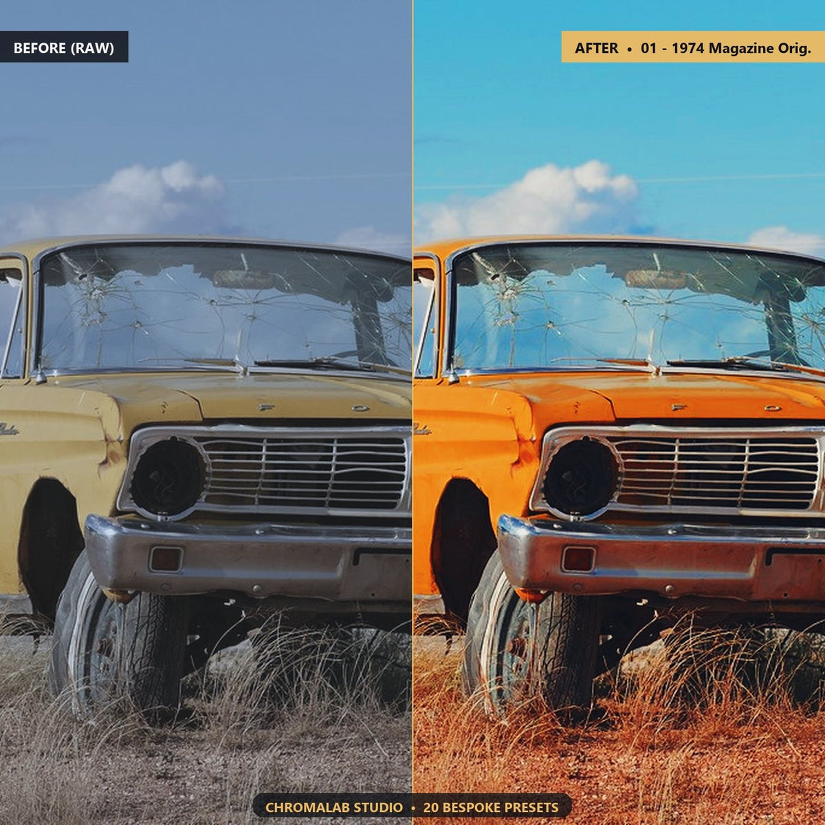 Kodachrome 64 Slide Film - Before & After Split