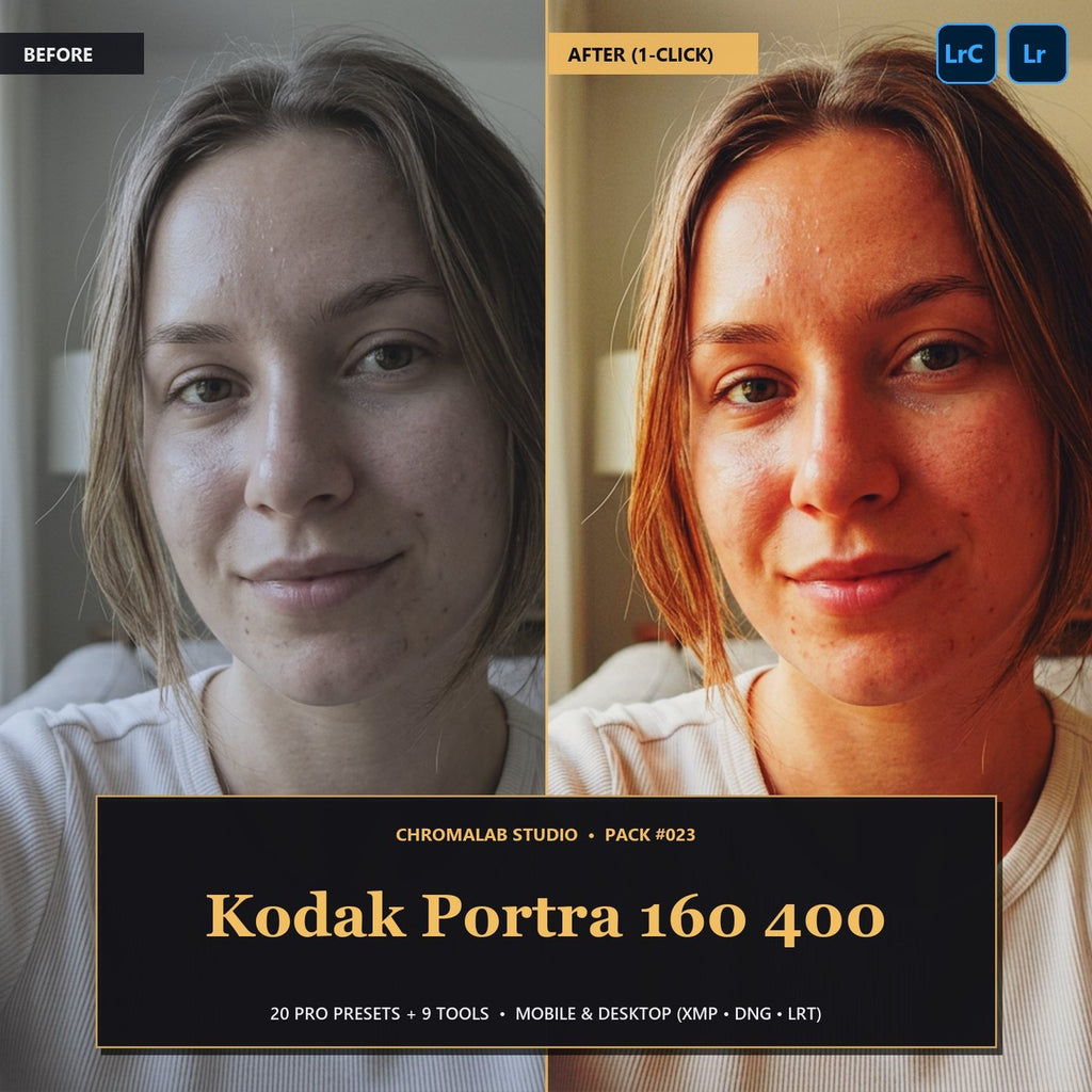 Kodak Portra 160 400 — 20 Lightroom Presets (Mobile & Desktop) - Cover
