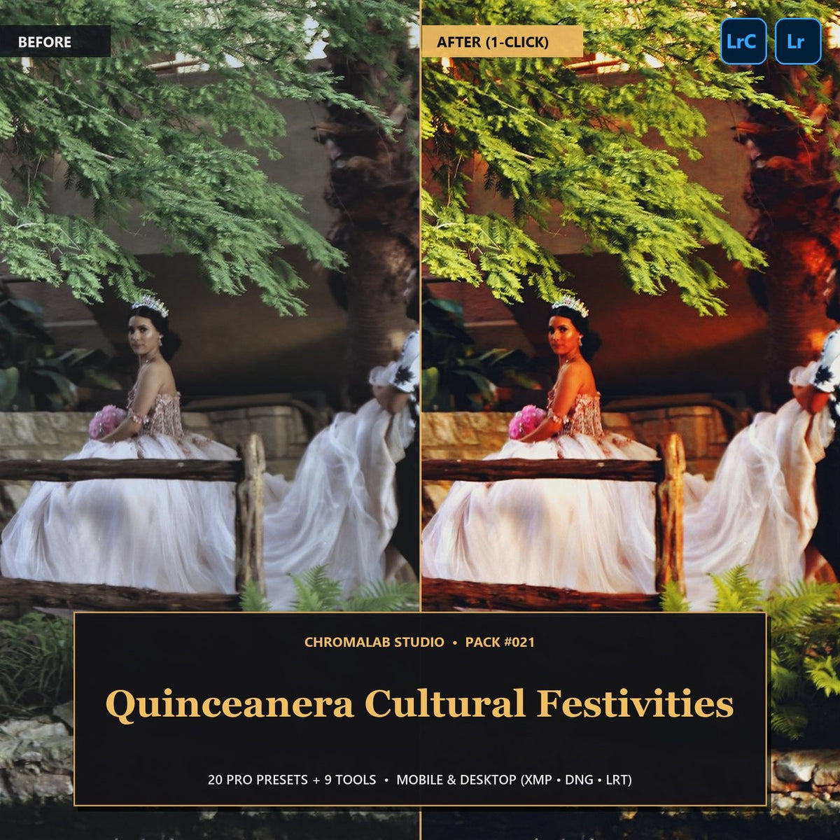Quinceanera Cultural Festivities — 20 Lightroom Presets (Mobile & Desktop) - Cover