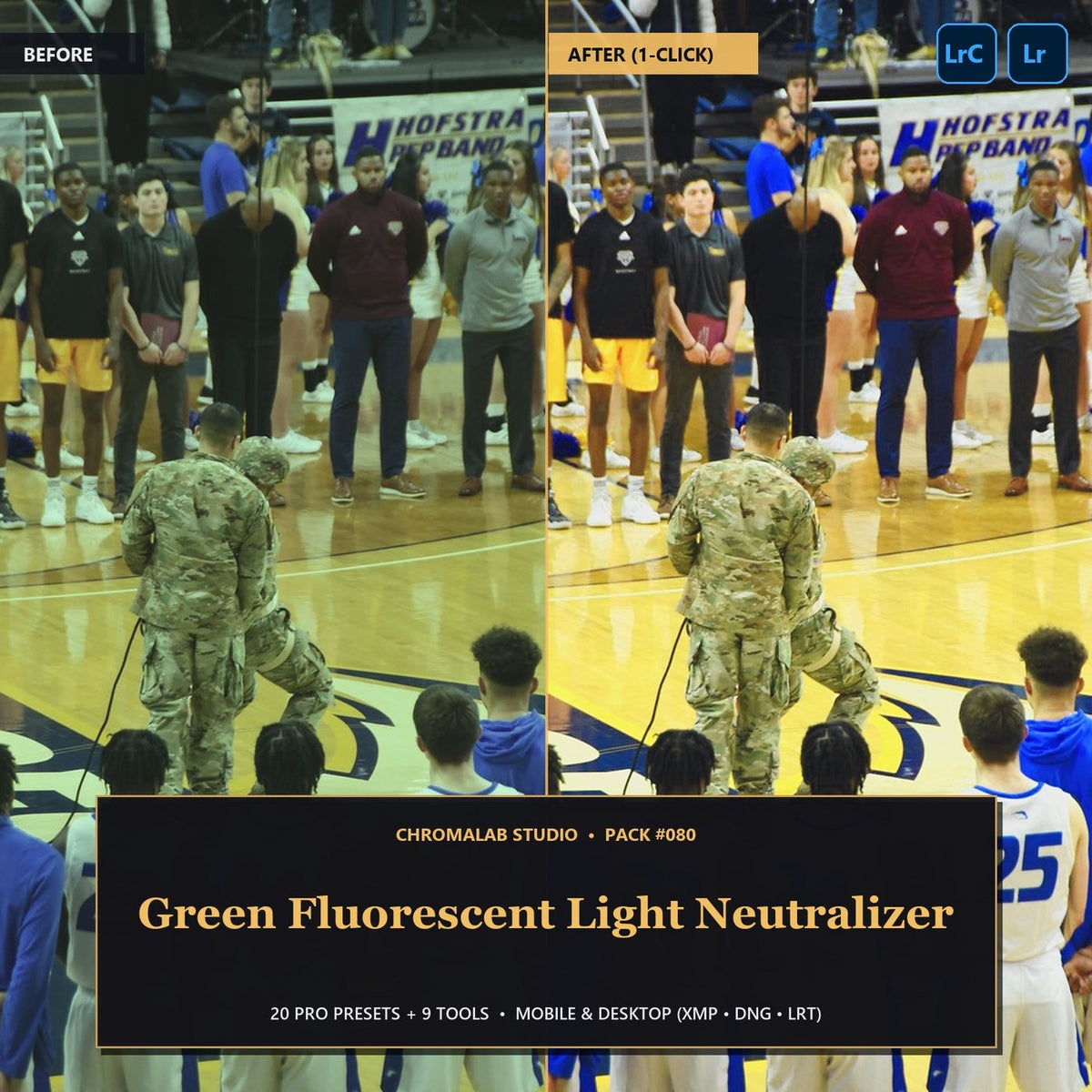 Green Fluorescent Light Neutralizer — 20 Lightroom Presets (Mobile & Desktop) - Cover