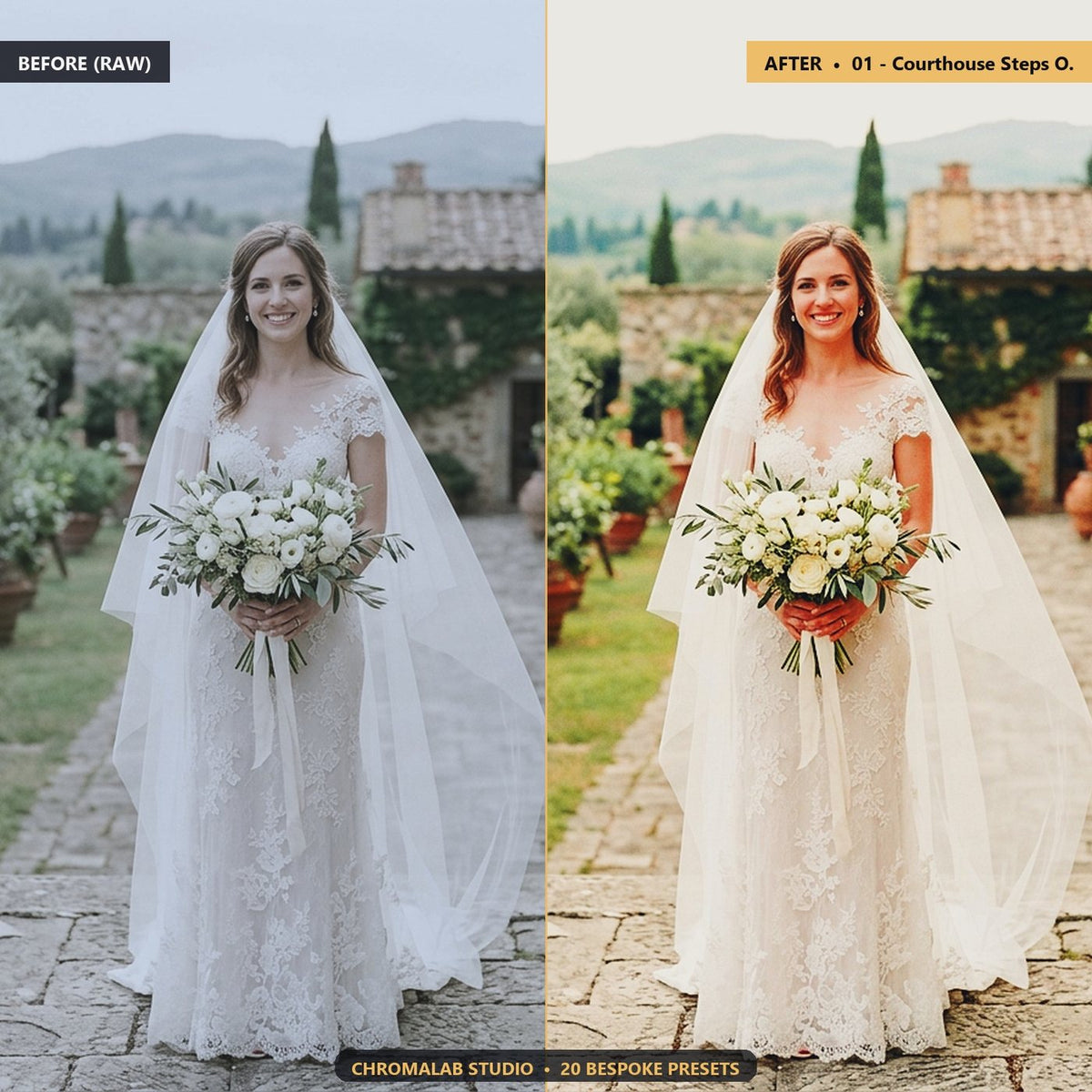 Intimate Micro Wedding - Before & After Split