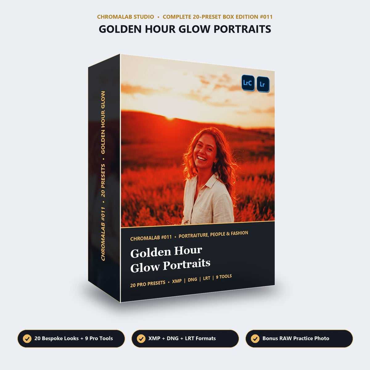 Golden Hour Glow Portraits - 3D Software Box