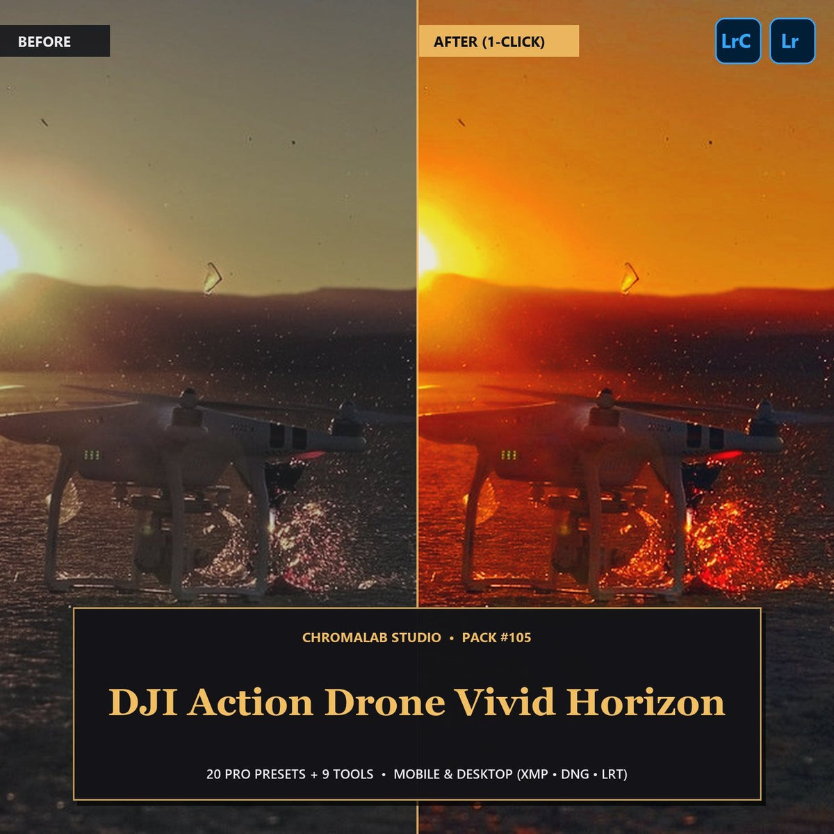 DJI Action Drone Vivid Horizon — 20 Lightroom Presets (Mobile & Desktop) - Cover
