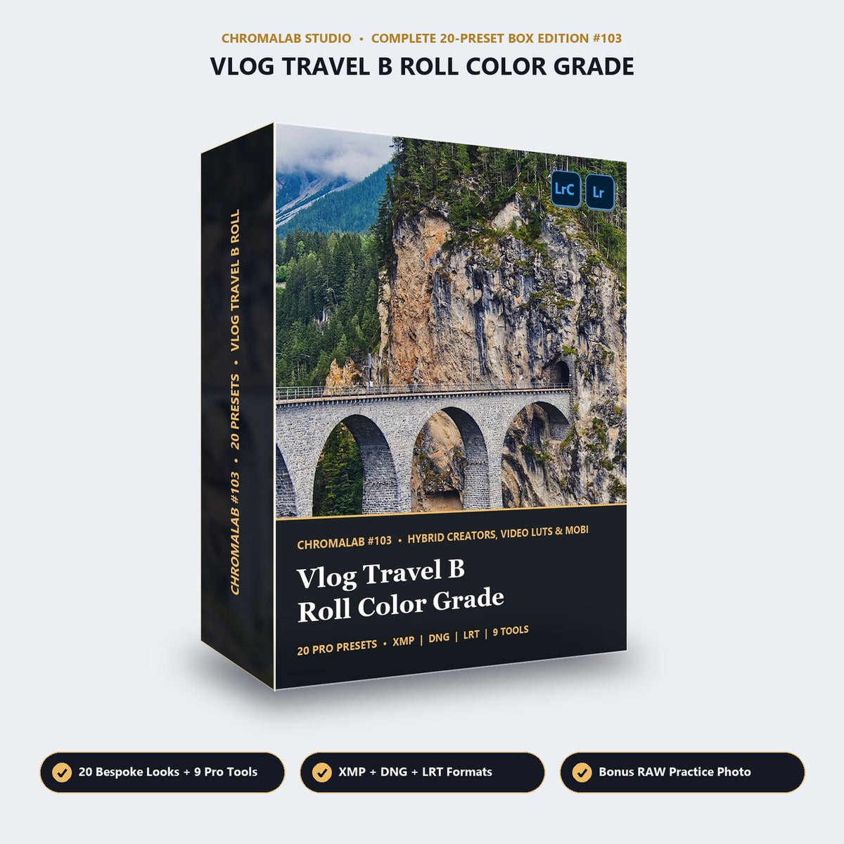 Vlog Travel B Roll Color Grade - 3D Software Box