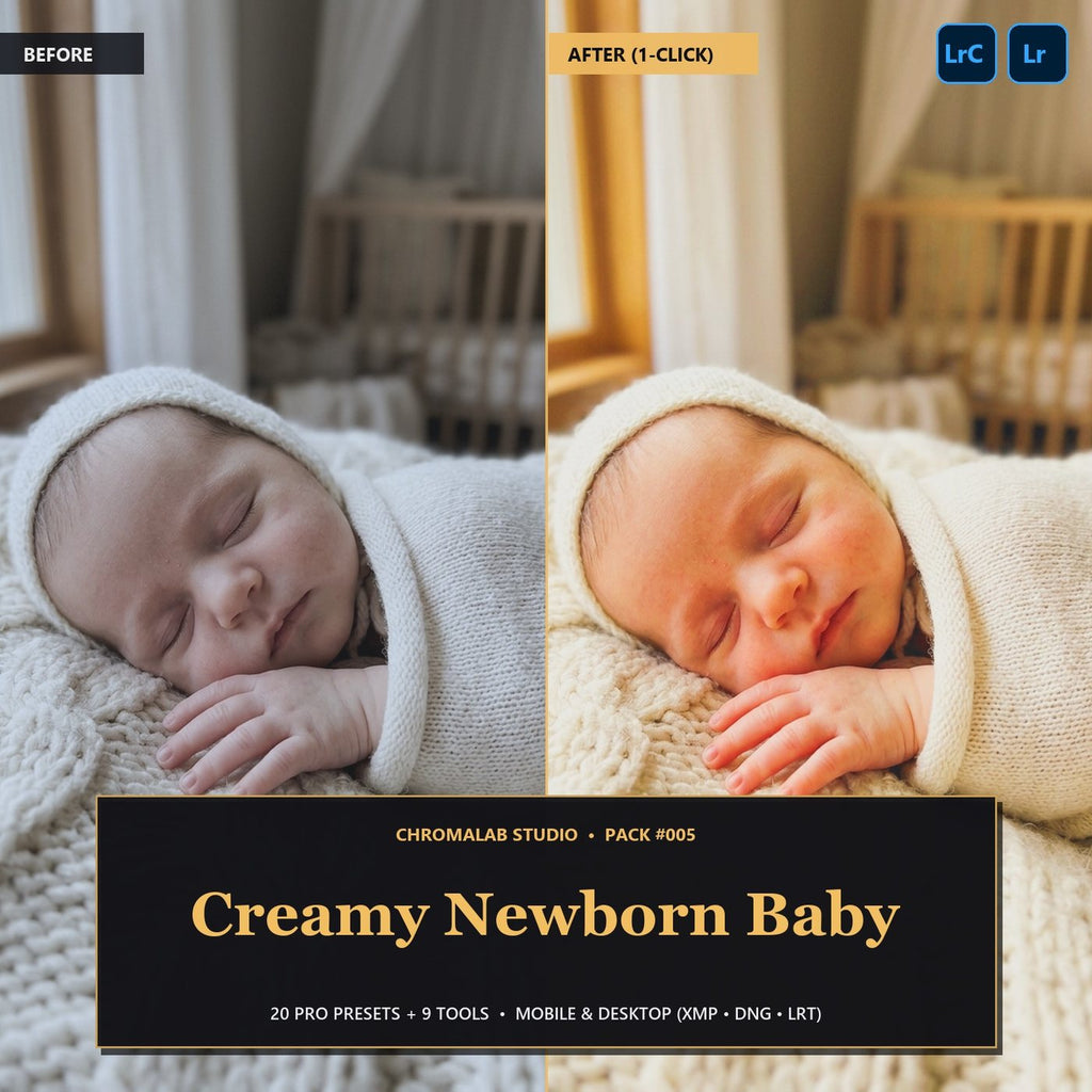Creamy Newborn Baby — 20 Lightroom Presets (Mobile & Desktop) - Cover