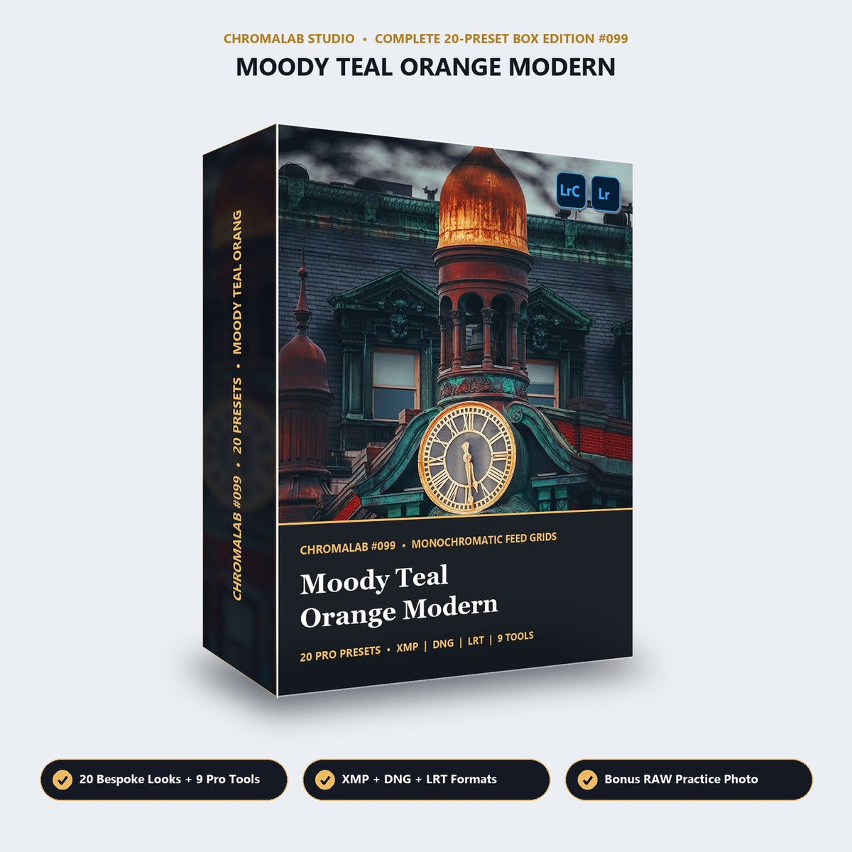 Moody Teal Orange Modern - 3D Software Box