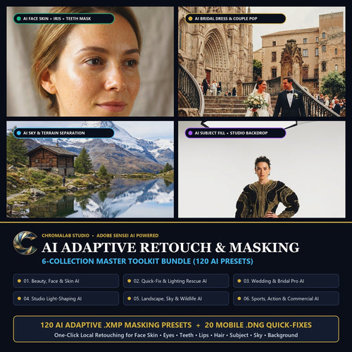 ChromaLab AI Adaptive Retouch & Masking Toolkit Bundle (6 Collections — 120 AI Presets)