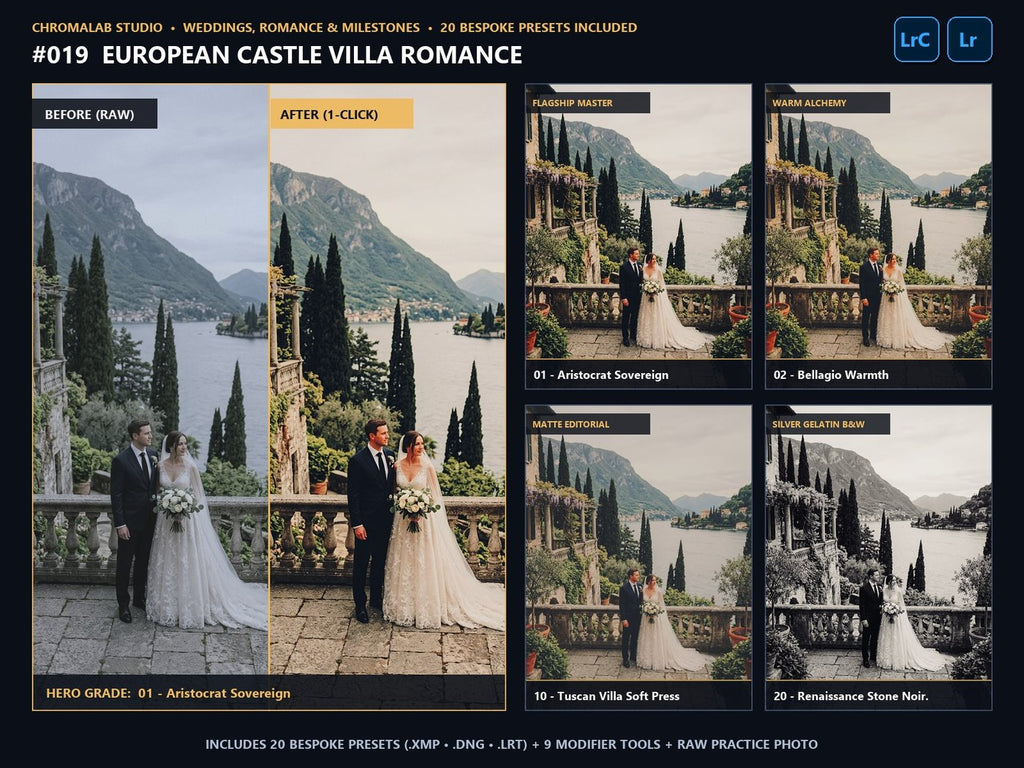 European Castle Villa Romance - 20-Preset Lookbook & Before/After