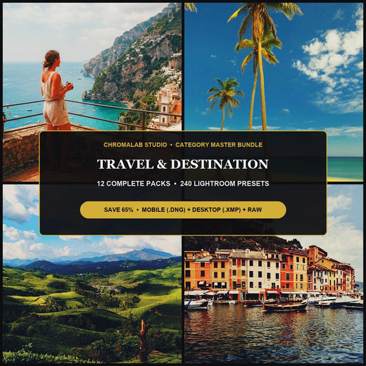 Travel, Coastal & Destination Master Bundle — 12 Packs (240 Lightroom Presets)