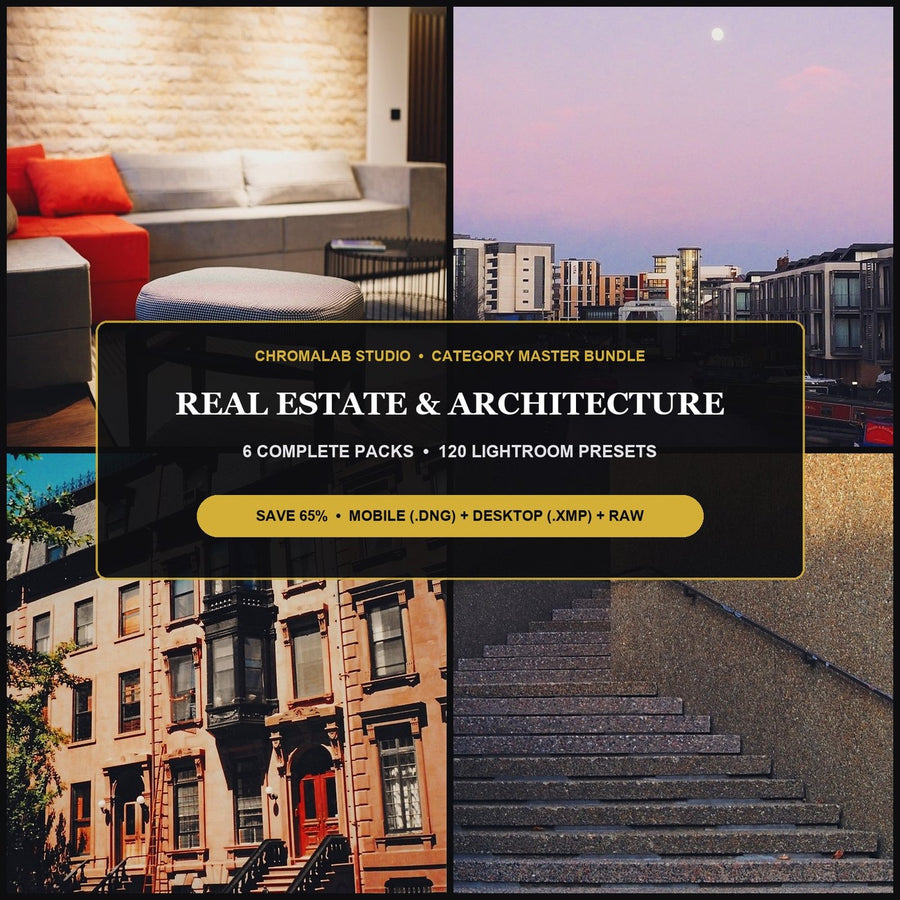 Real Estate, Interiors & Architecture Master Bundle — 6 Packs (120 Lightroom Presets)
