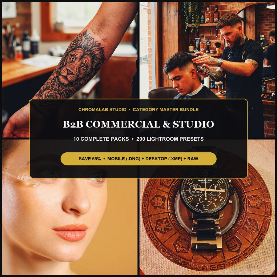 B2B Commercial, Branding & Studio Master Bundle — 10 Packs (200 Lightroom Presets)