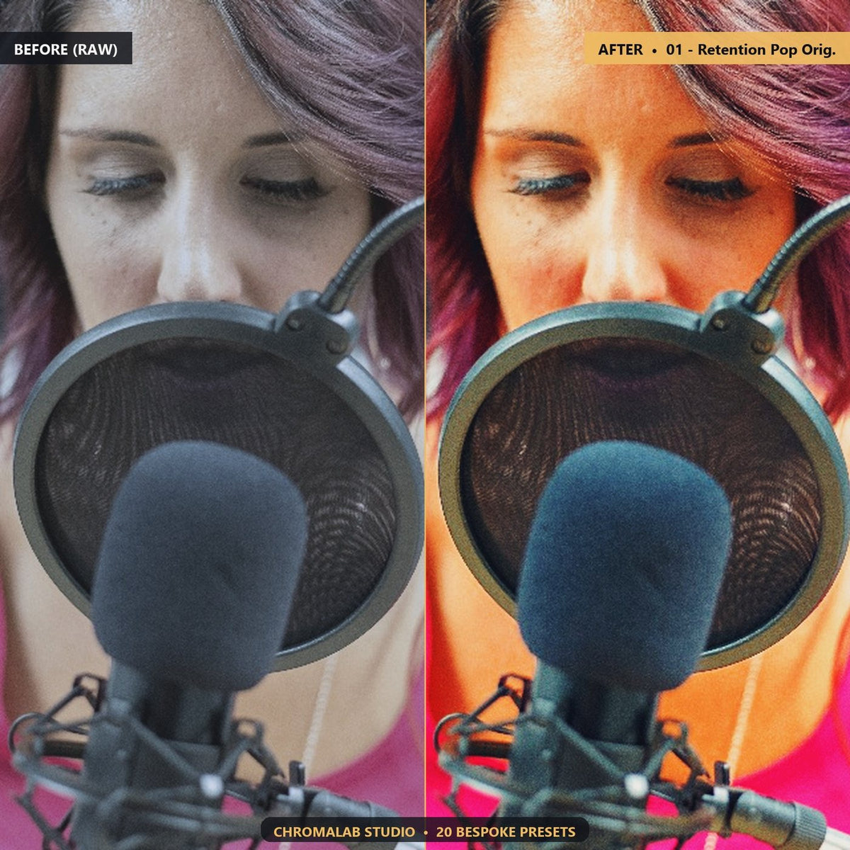 TikTok Talking Head Podcast Glow - Before & After Split