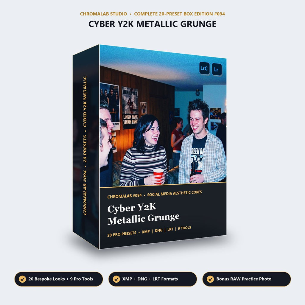 Cyber Y2K Metallic Grunge - 3D Software Box