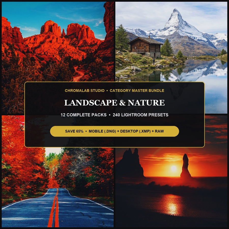 Landscape, Wilderness & Nature Master Bundle — 12 Packs (240 Lightroom Presets)