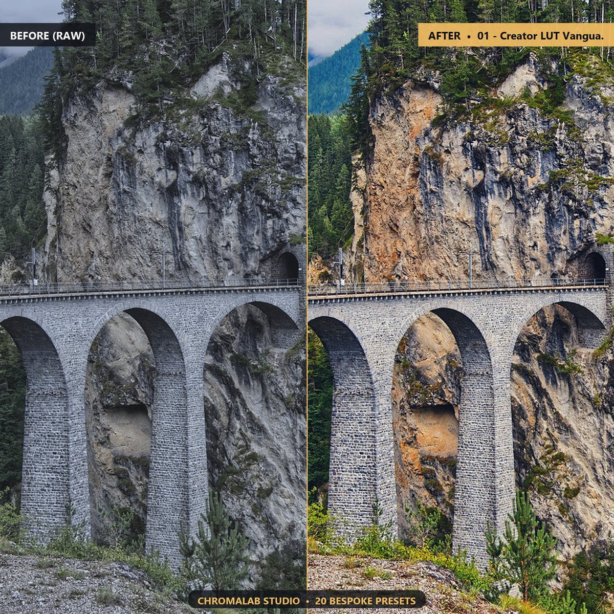 Vlog Travel B Roll Color Grade - Before & After Split