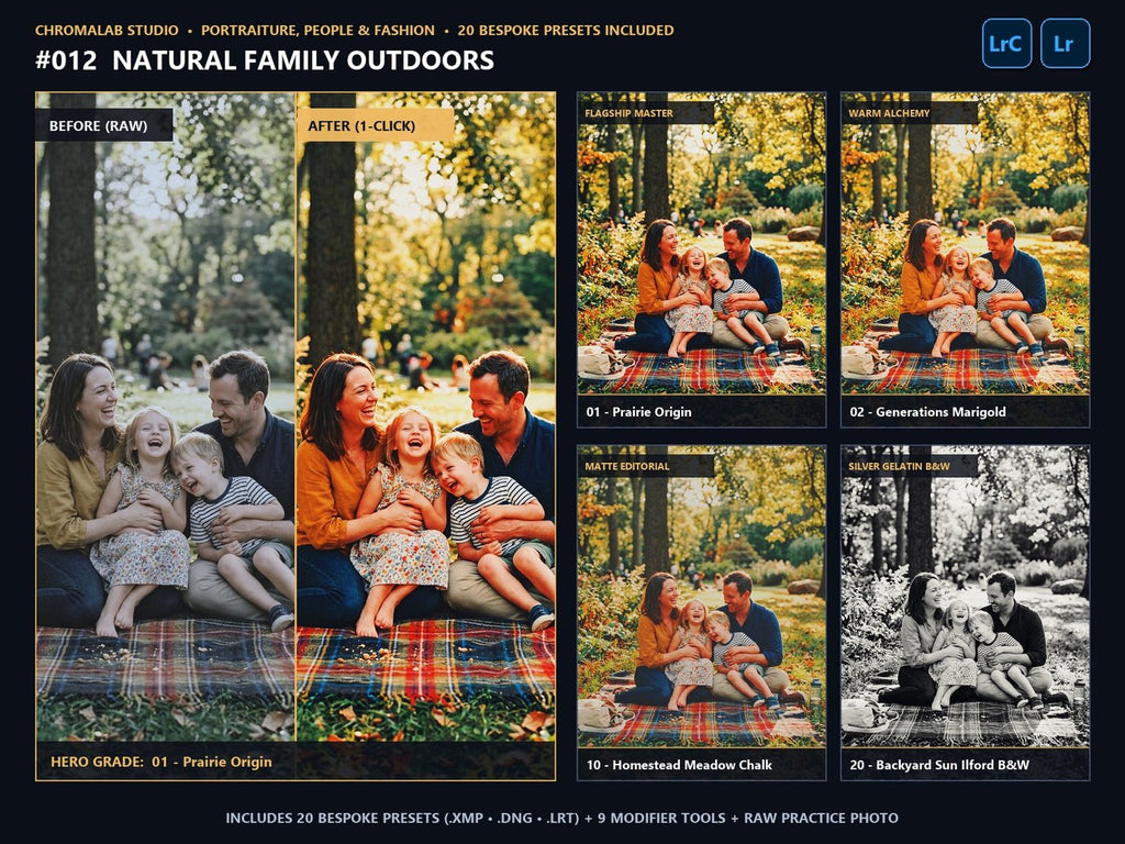 Natural Family Outdoors - 20-Preset Lookbook & Before/After