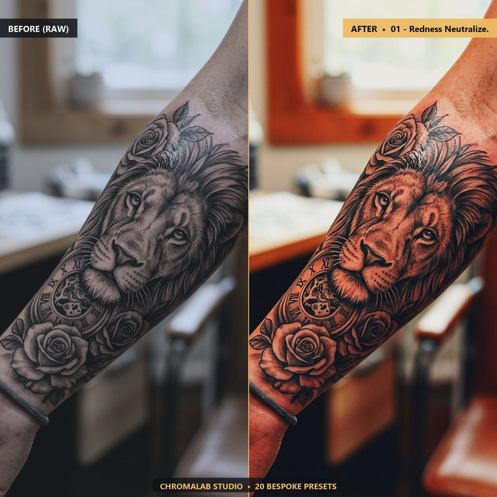Tattoo Artist Pro Ink Skin - Before & After Split