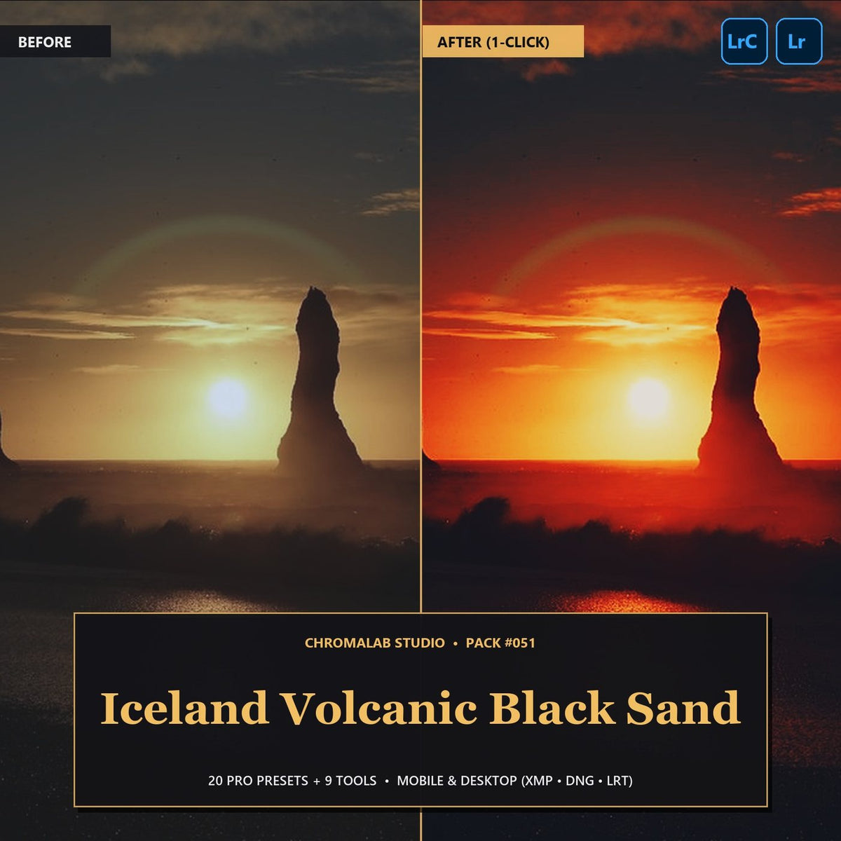 Iceland Volcanic Black Sand — 20 Lightroom Presets (Mobile & Desktop) - Cover