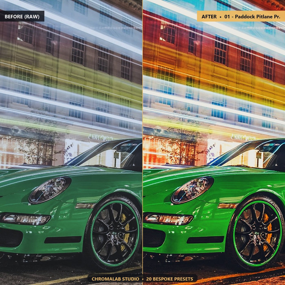 Supercars Exotic Rolling Shots - Before & After Split