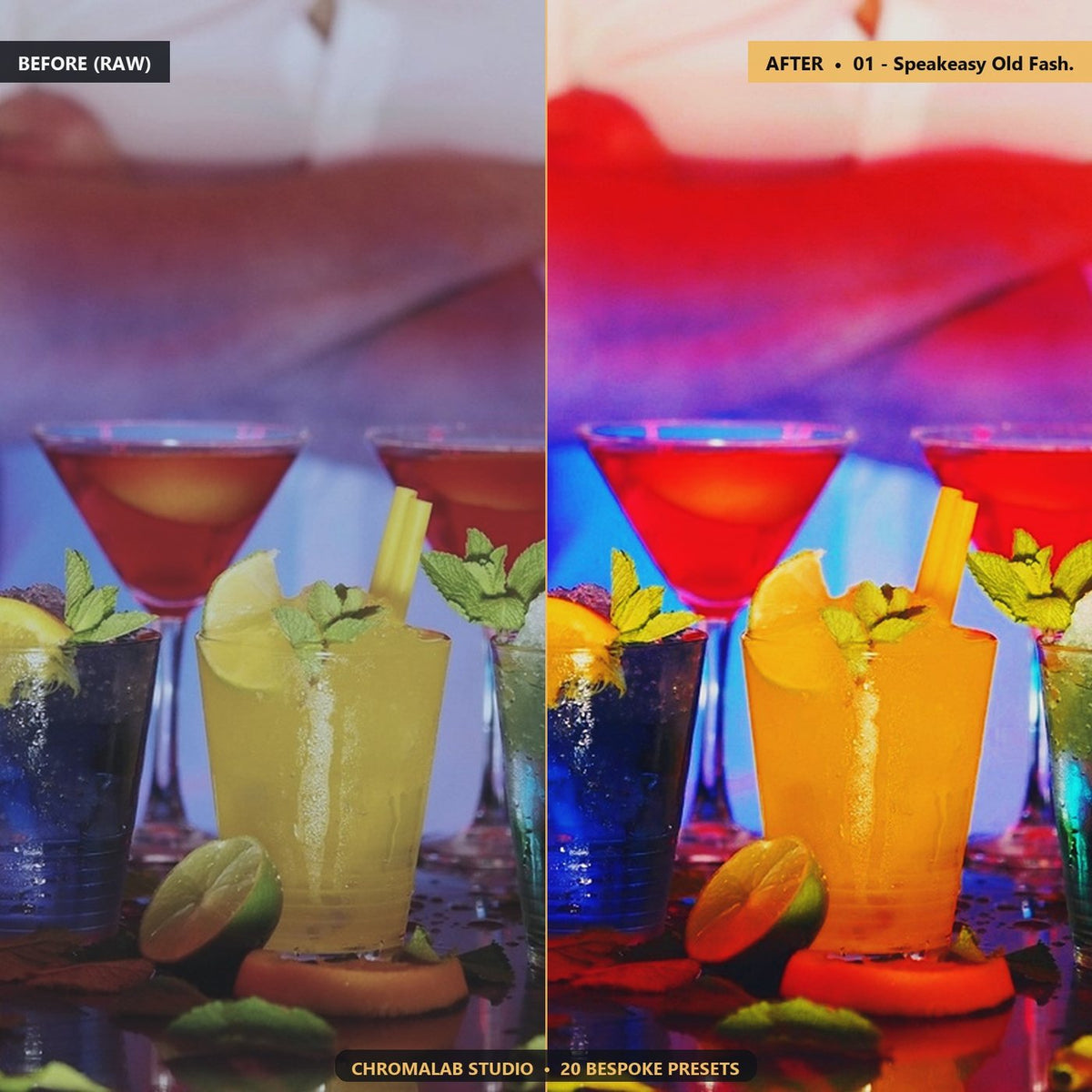 Cocktails Bar Craft - Before & After Split