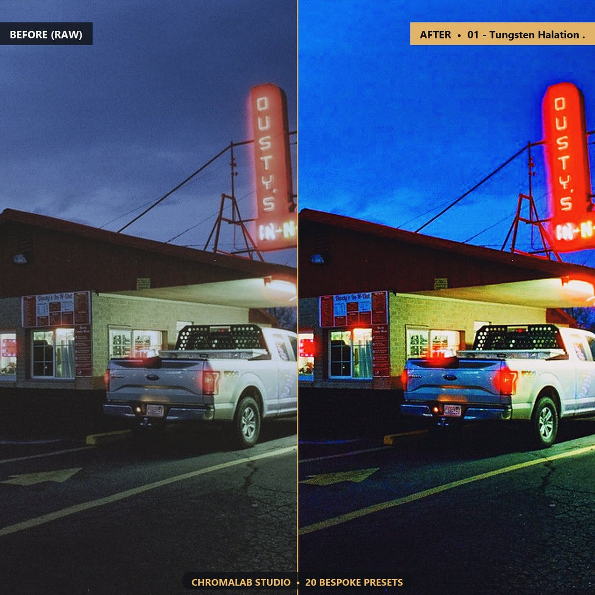 CineStill 800T Neo Noir - Before & After Split