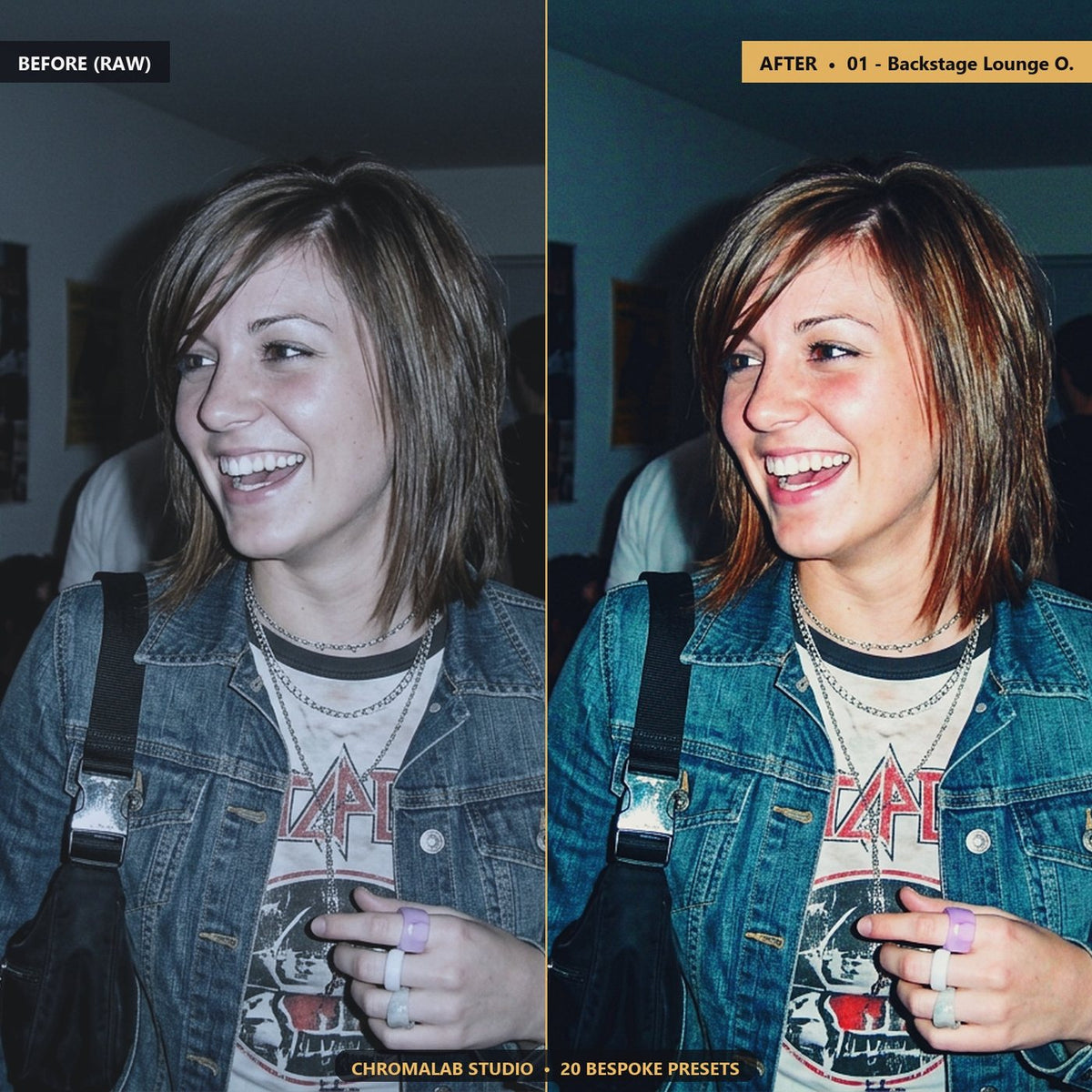 Indie Sleaze Party Flash - Before & After Split