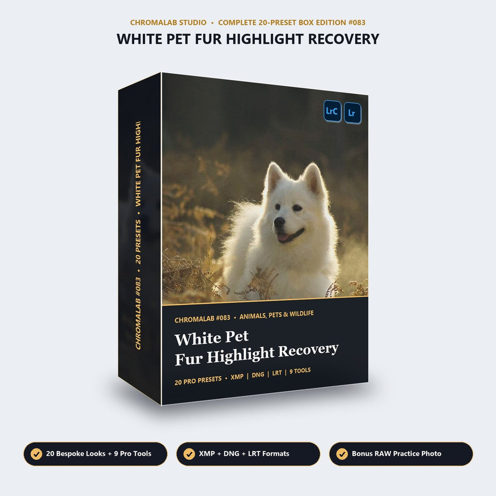 White Pet Fur Highlight Recovery - 3D Software Box