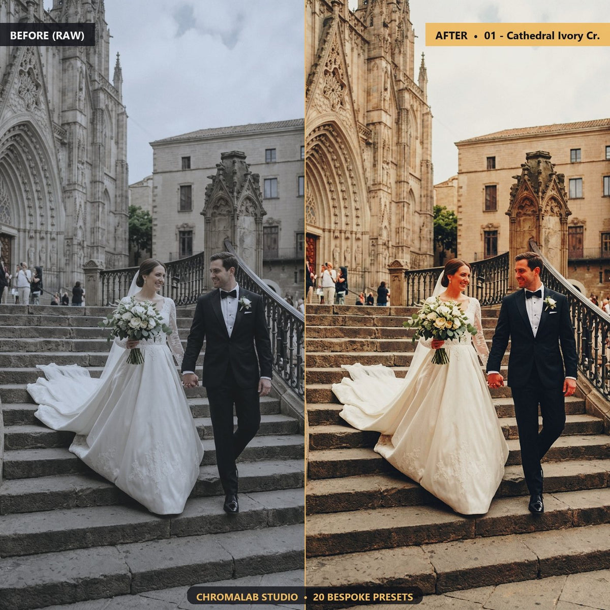 Timeless True Color Wedding - Before & After Split