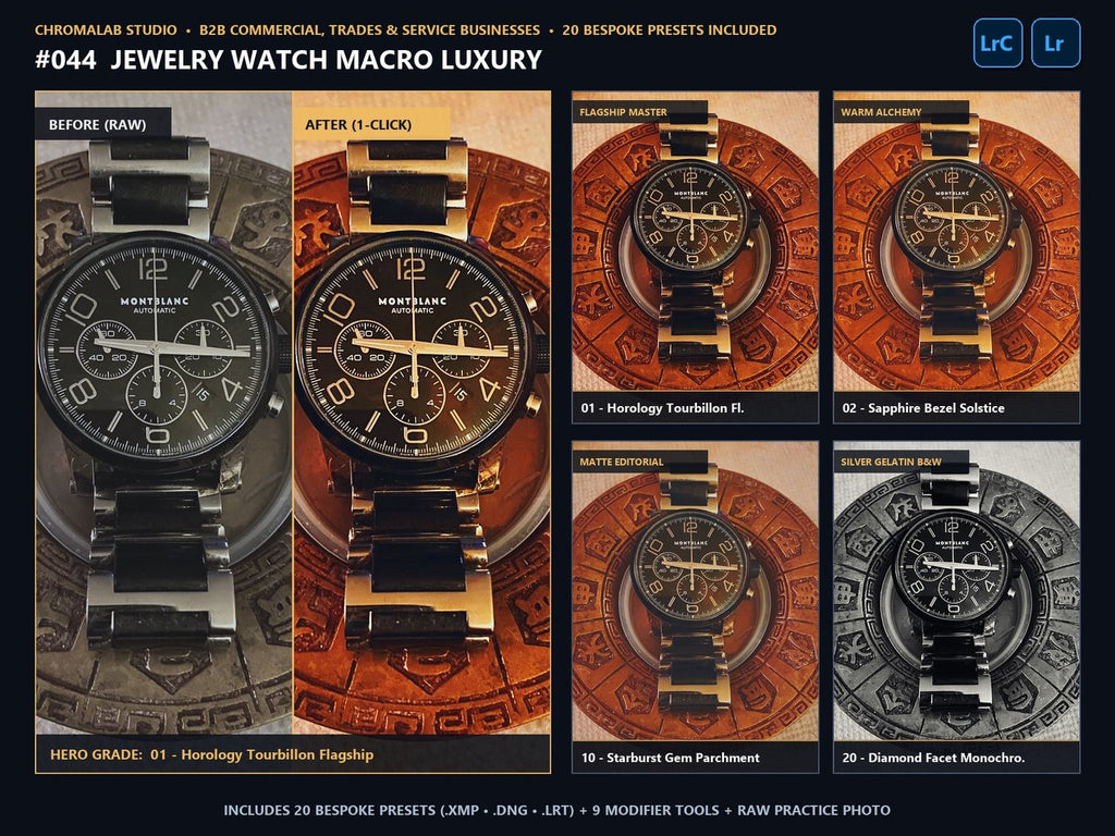 Jewelry Watch Macro Luxury - 20-Preset Lookbook & Before/After