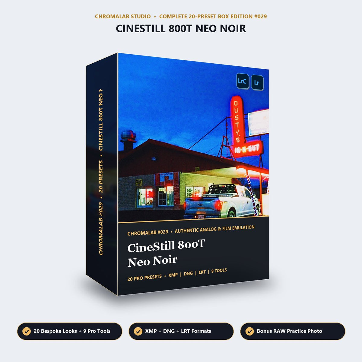 CineStill 800T Neo Noir - 3D Software Box