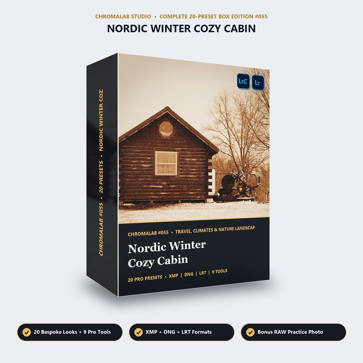 Nordic Winter Cozy Cabin - 3D Software Box