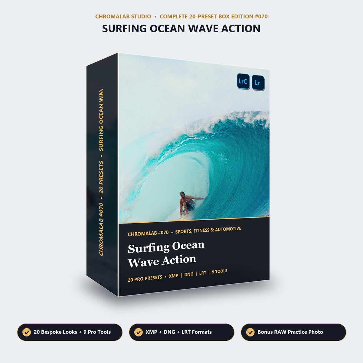 Surfing Ocean Wave Action - 3D Software Box