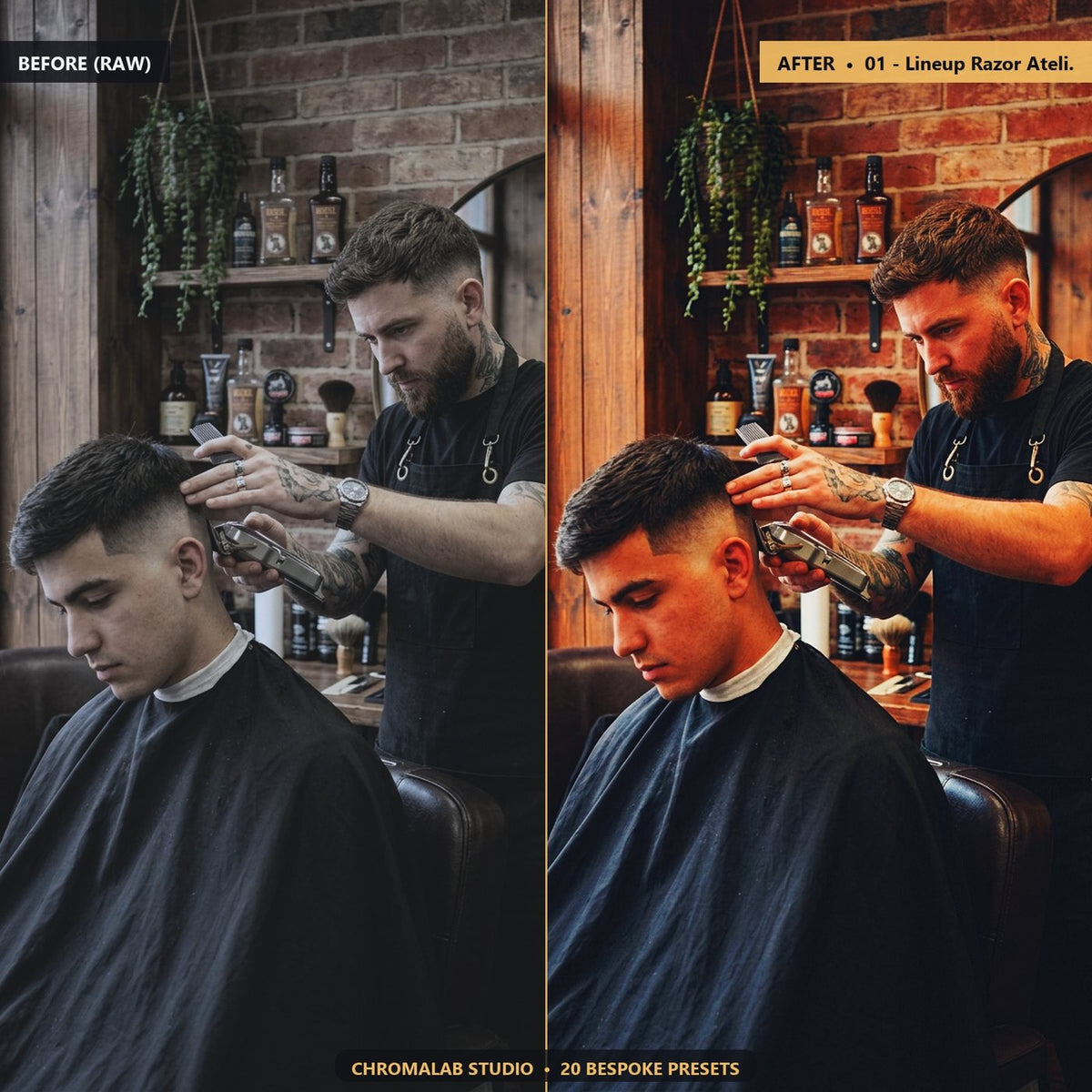 Barber Hair Stylist Fades - Before & After Split