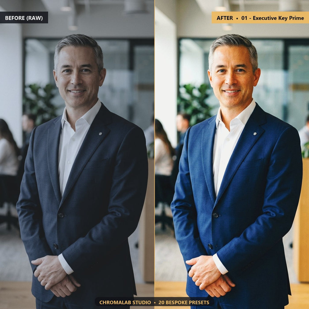Corporate LinkedIn Headshots - Before & After Split