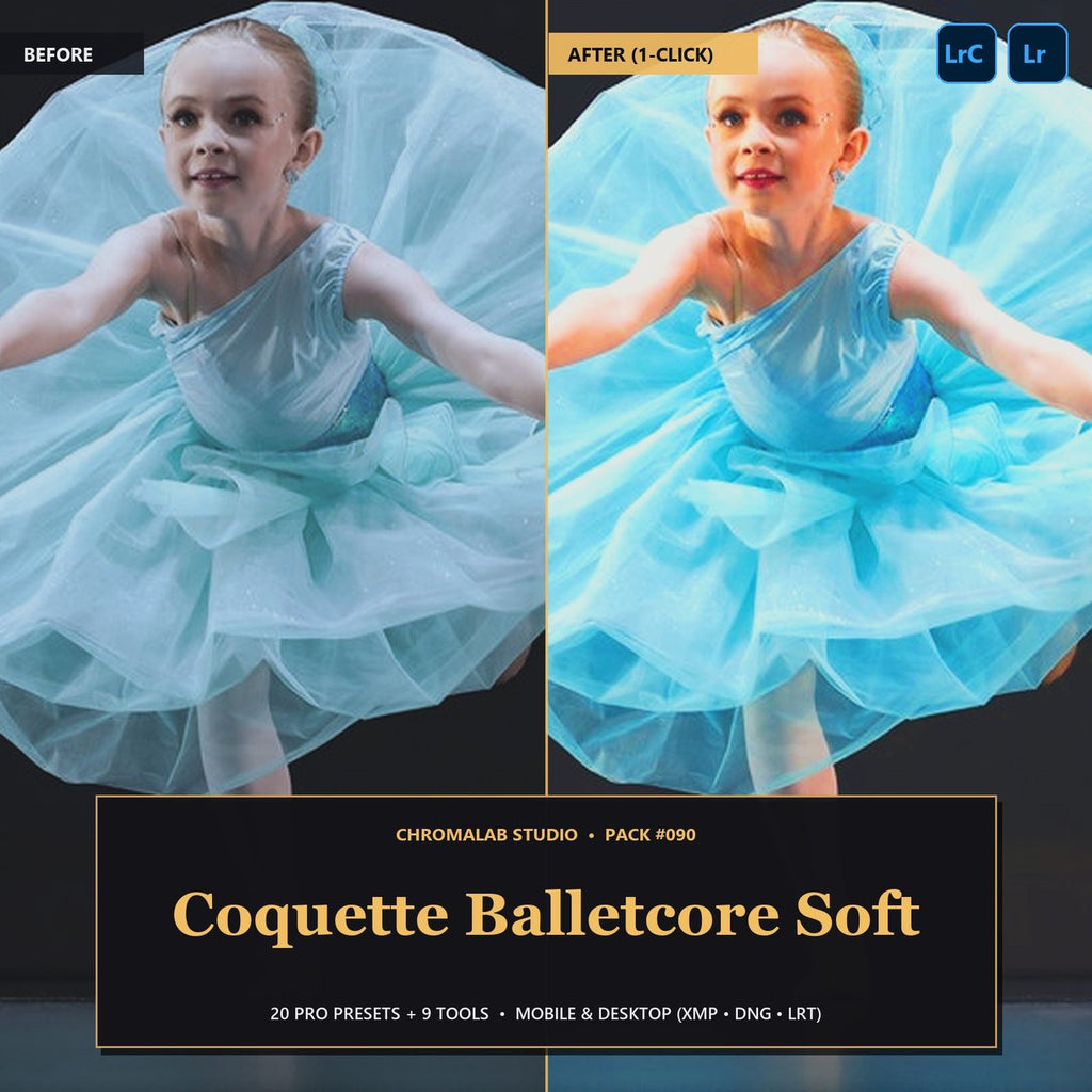 Coquette Balletcore Soft — 20 Lightroom Presets (Mobile & Desktop) - Cover
