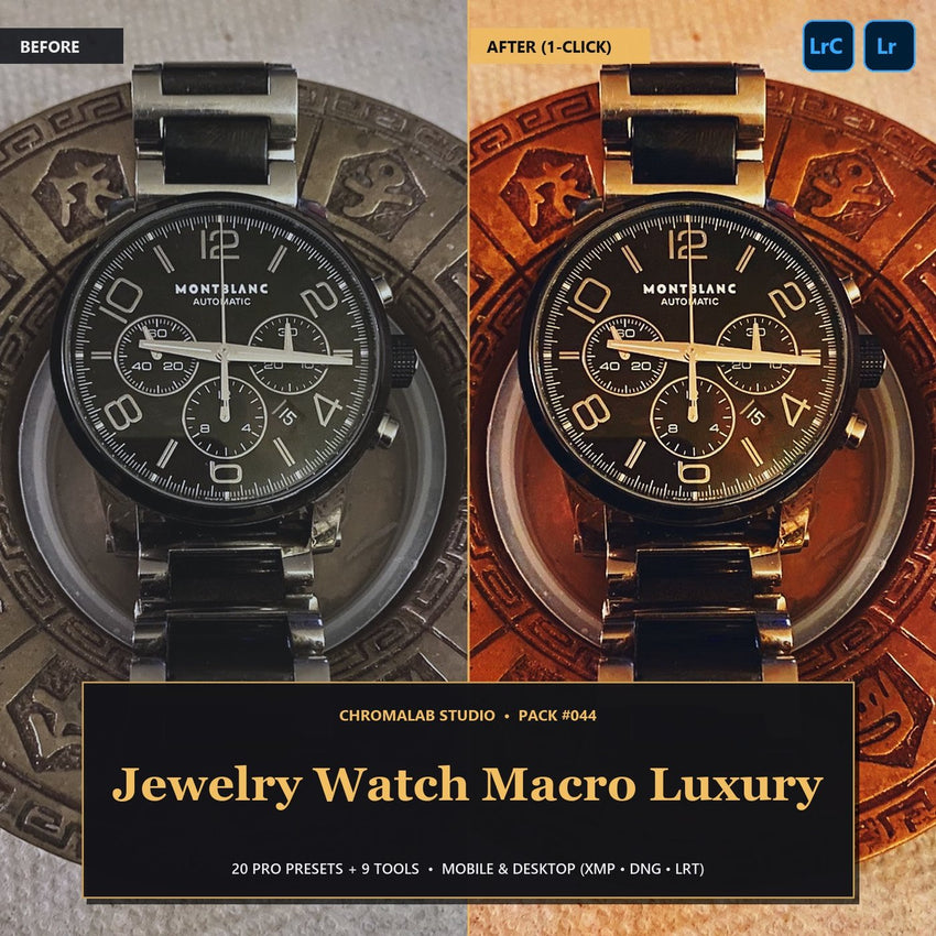 Jewelry Watch Macro Luxury — 20 Lightroom Presets (Mobile & Desktop)