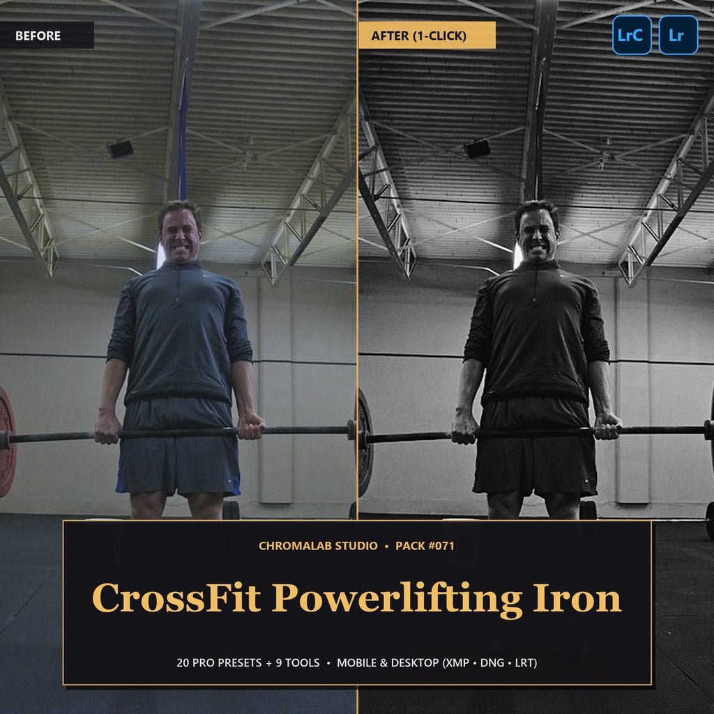 CrossFit Powerlifting Iron — 20 Lightroom Presets (Mobile & Desktop) - Cover