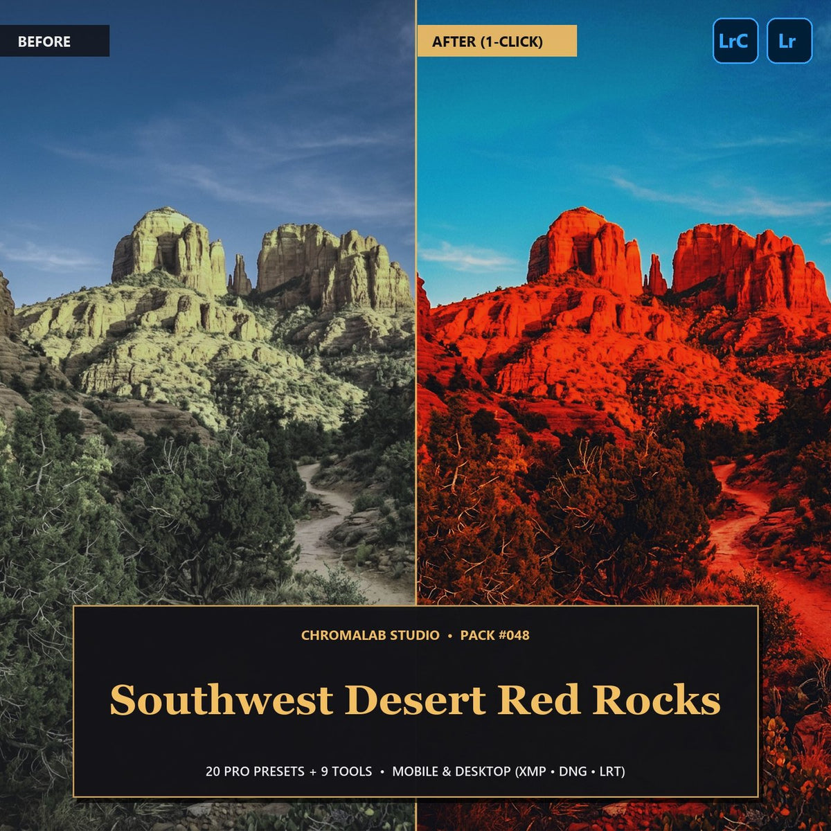 Southwest Desert Red Rocks — 20 Lightroom Presets (Mobile & Desktop) - Cover