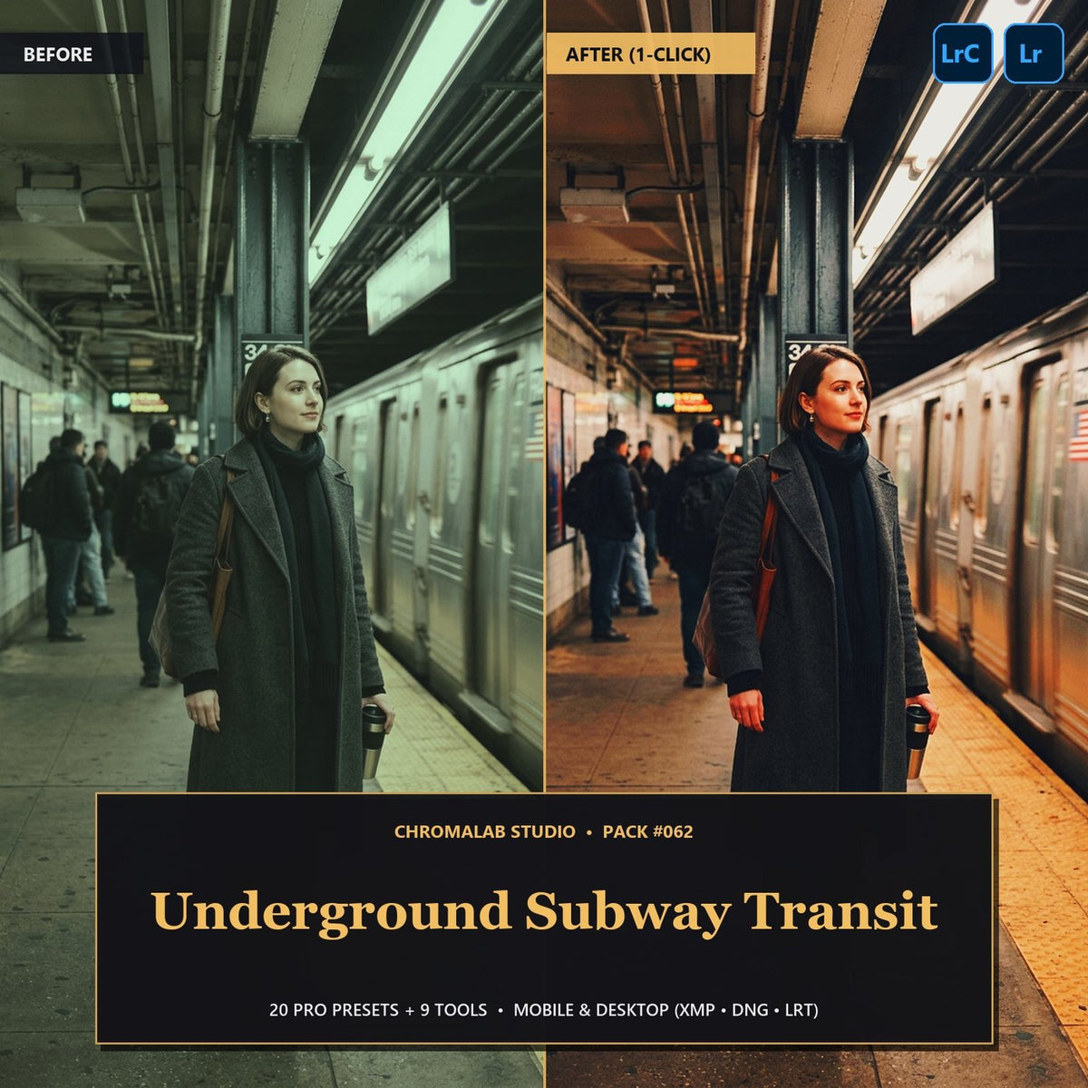 Underground Subway Transit — 20 Lightroom Presets (Mobile & Desktop) - Cover