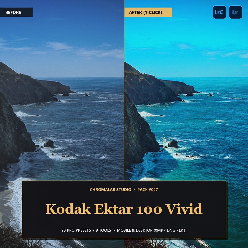 Kodak Ektar 100 Vivid — 20 Lightroom Presets (Mobile & Desktop) - Cover