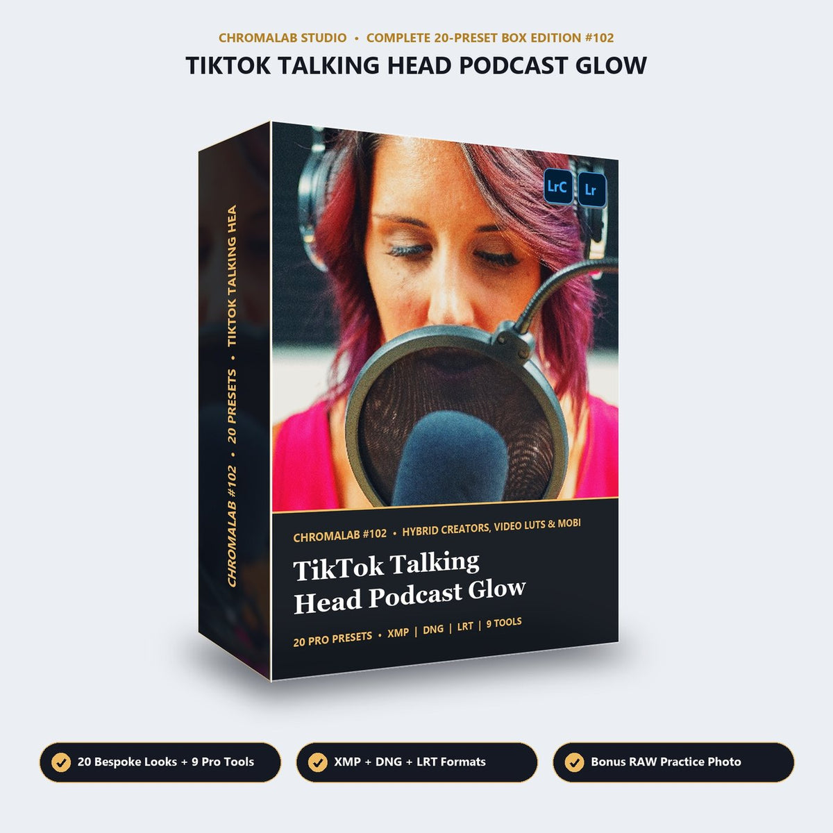 TikTok Talking Head Podcast Glow - 3D Software Box