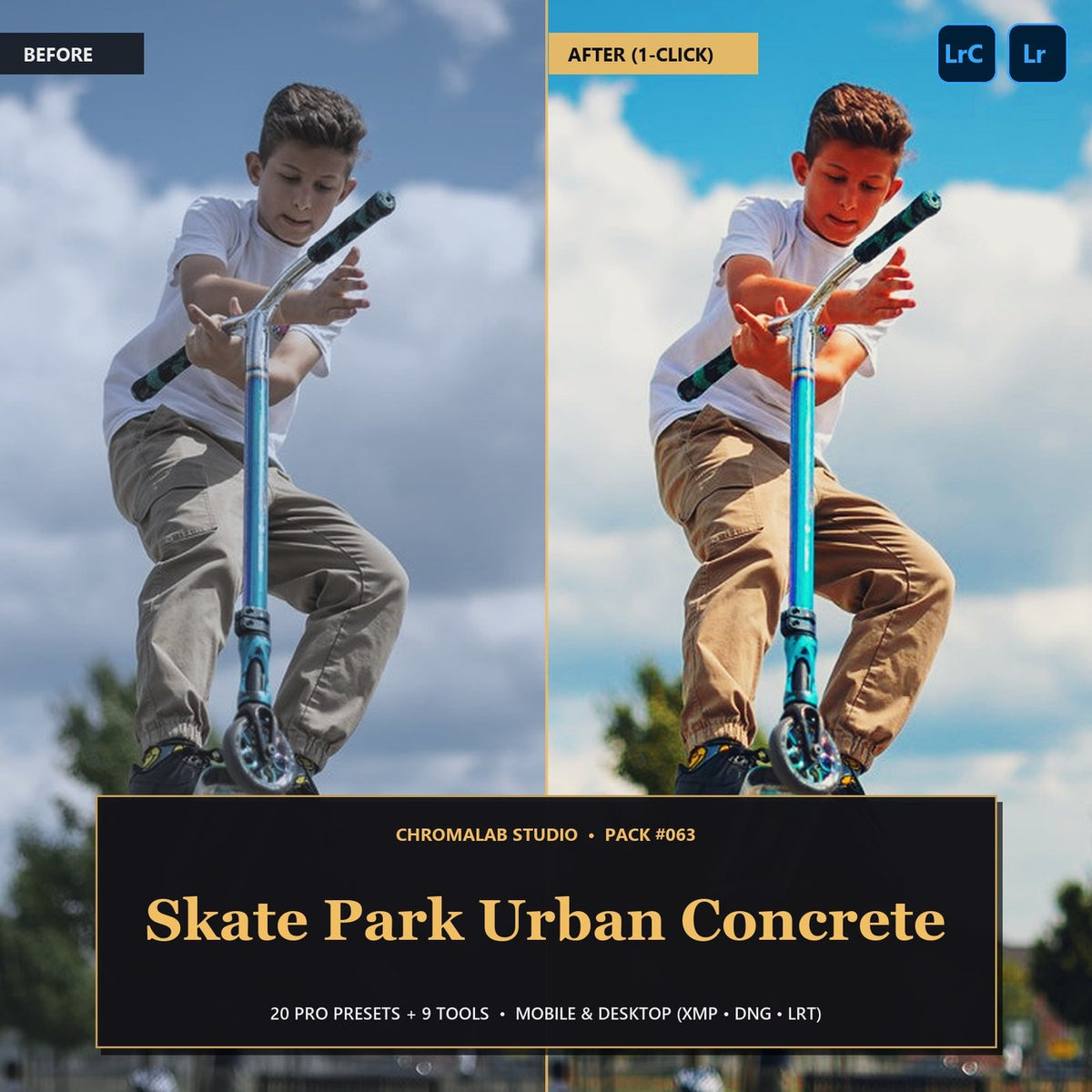 Skate Park Urban Concrete — 20 Lightroom Presets (Mobile & Desktop) - Cover