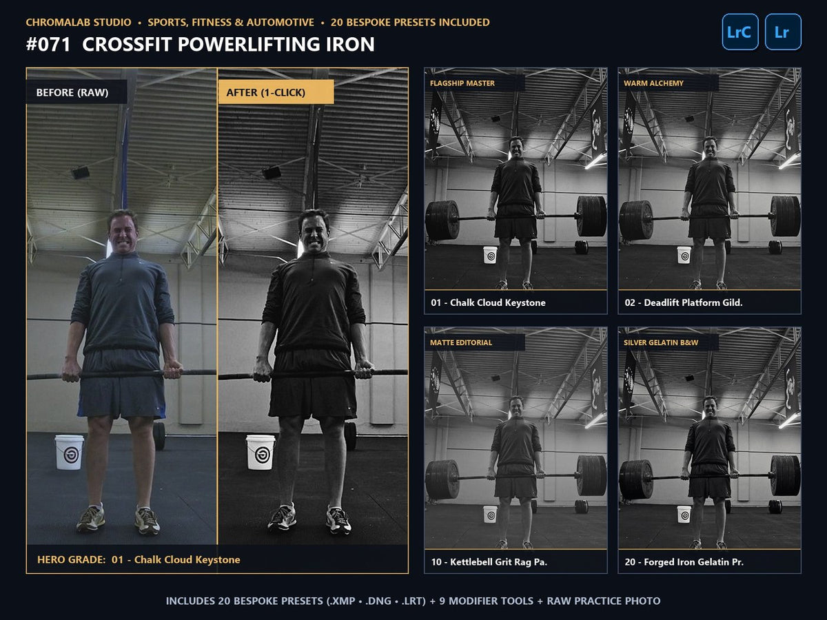 CrossFit Powerlifting Iron - 20-Preset Lookbook & Before/After