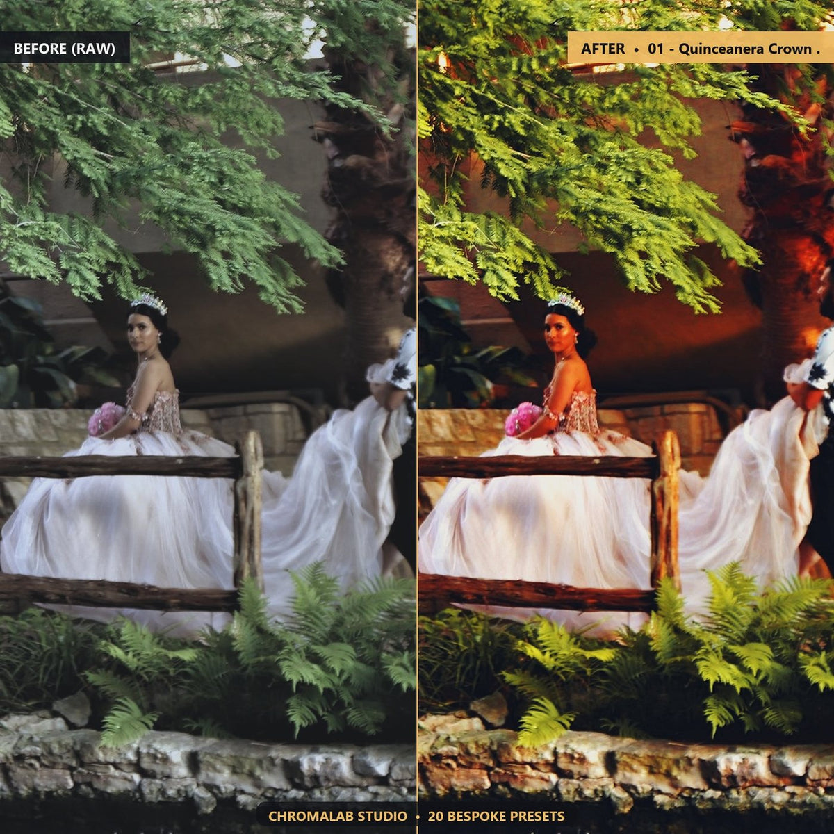 Quinceanera Cultural Festivities - Before & After Split