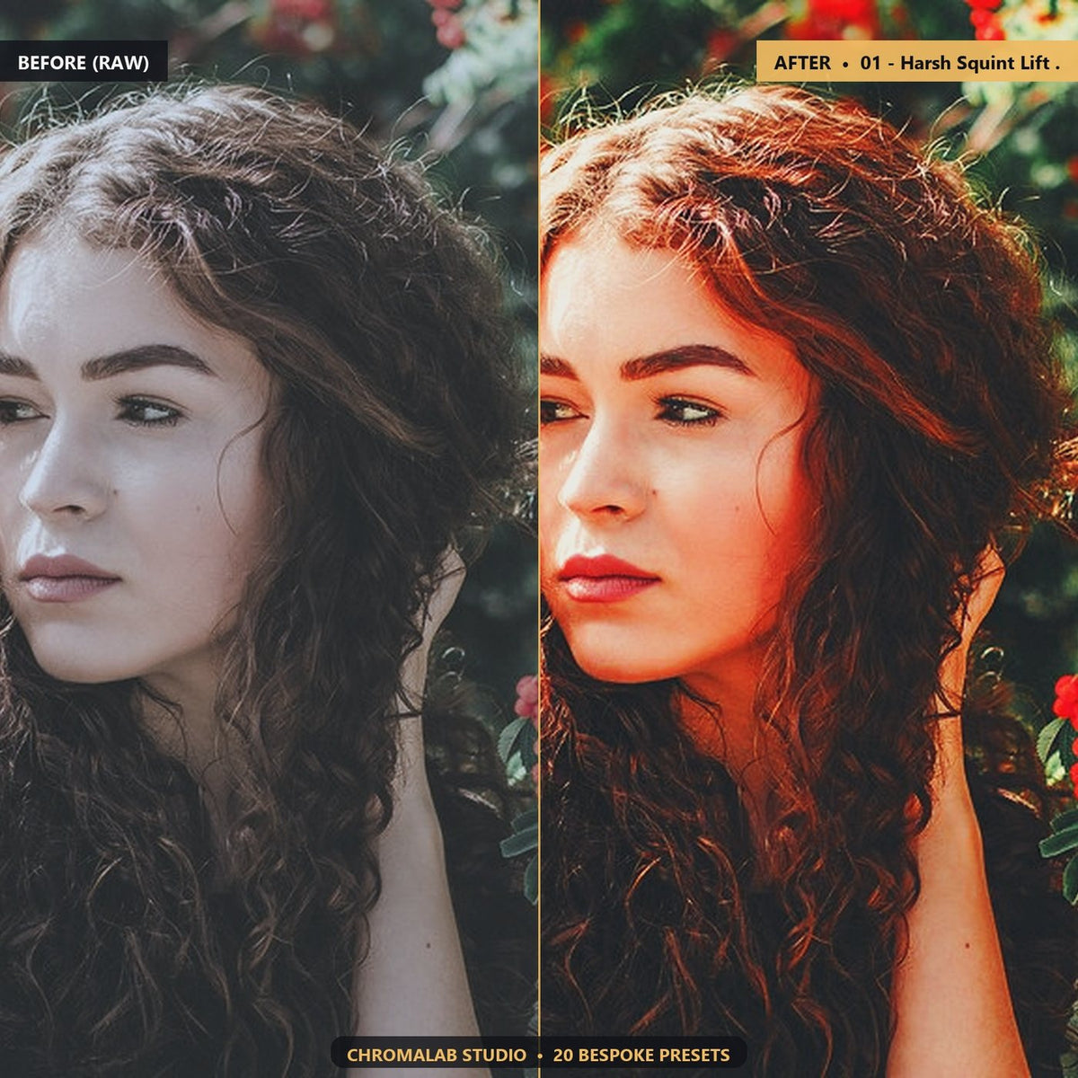 Harsh Midday Sun Raccoon Eye Fix - Before & After Split